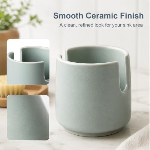 ONEMORE Ceramic Sponge Holder for Kitchen Sink, - Image 6