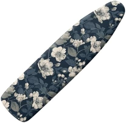 Deep Blue Flower Durable Thick Ironing Board Covers Stain Resistant Hook and by Darisoco