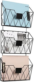 YBING Wall File Organizer, Hanging File Holder & Basket Set of 3 by YBING