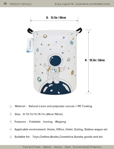 Round Collapsible Astronaut Space Laundry Hamper - Image 2