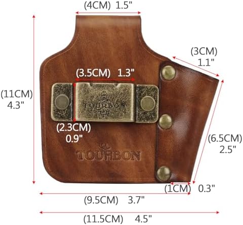 TOURBON Leather Tape Measure Holster Belt Tool Loop - Image 3