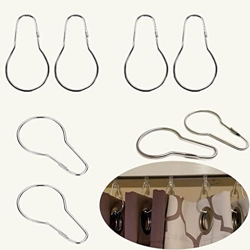 Shower Curtain Rings Hooks, Rust-Resistant Metal Shower Curtain Hooks, by HLCM