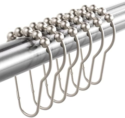 Titanker Shower Curtain Hooks Rings, Rust-Resistant Metal Shower Curtain Hooks by Titanker