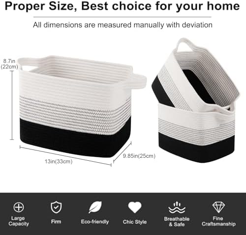 OIAHOMY Cotton Rope Storage Baskets - Image 3