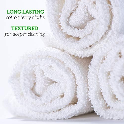 GREEN LIFESTYLE 60-Pack Cotton Wash Cloths – 14"x17" Absorbent Cleaning Rags - Image 3