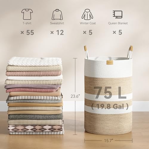 Nunsino 75L Striped Laundry Hamper - Image 4