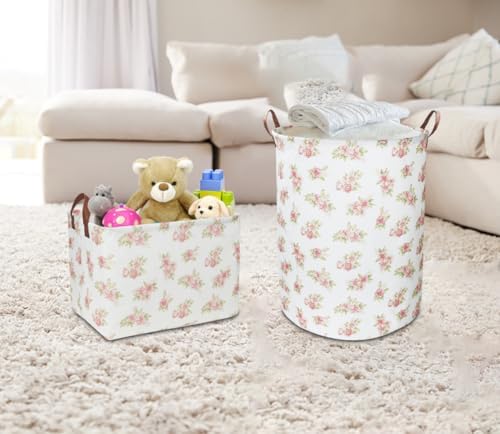 NTAOHAMPER Pink Flower Laundry Hamper, laundry Basket, Nursery Hamper, - Image 5