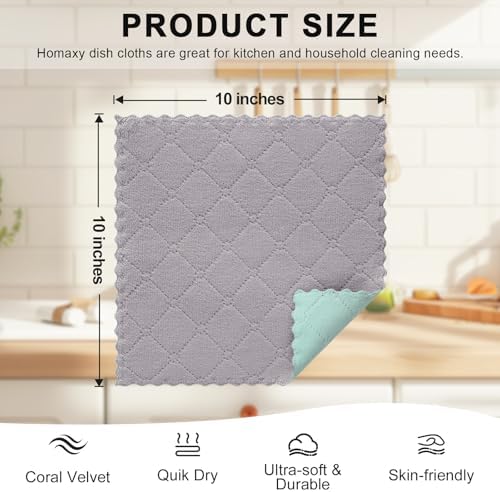 Homaxy 12 Pack Super Soft Dish Cloths - Image 3
