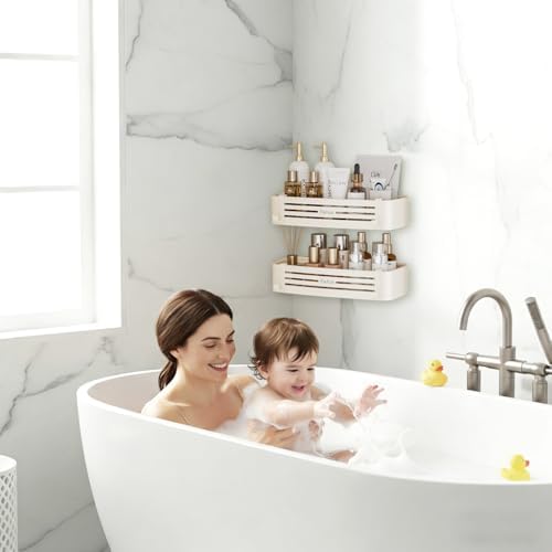 Shower Caddy Suction Cup, No-Drilling Hanging Shower Shelves - Image 2