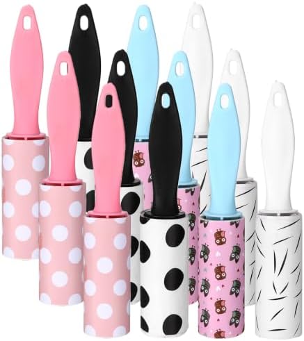 12 Pcs Mini Lint Rollers with Electrostatic Adsorption by Unknown