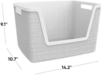 Curver Set of 4 Large 18L Easy Access Jute Decorative Plastic Organization and - Image 2