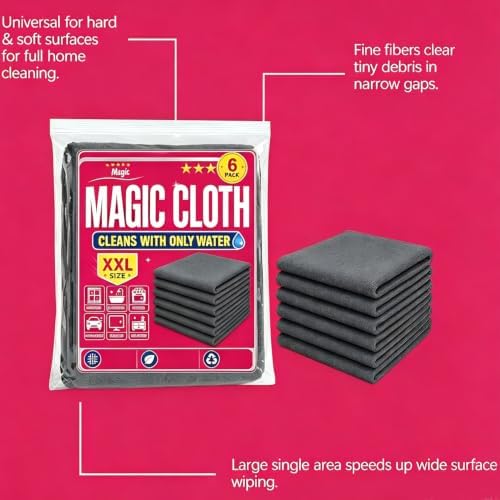 6PCS Genie Magic Cloths Thickened Reusable Lint-Free Wipes - Image 5