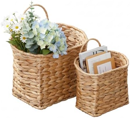 Coeusy Set of 2 Hanging Basket, Wicker Wall Basket by WEAVECOMFORTINTOEVERYCORNER