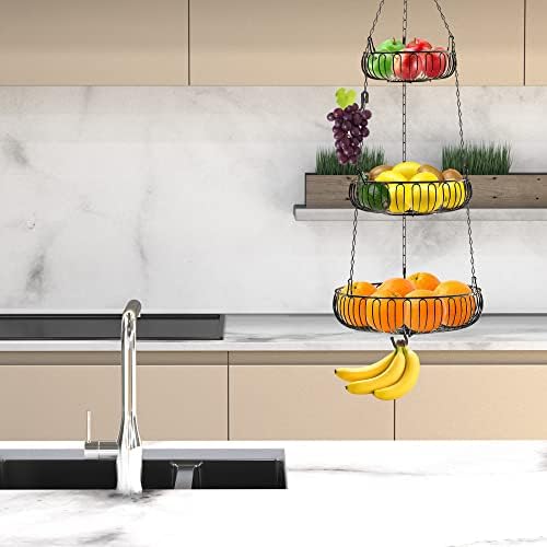Simple Houseware Adjustable Metal Hanging Fruit Basket - Image 3