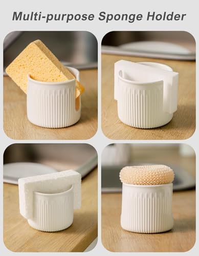 Ceramic Sponge Holder for Kitchen Sink, Scrub Sponge Dish Rack, Farmhouse - Image 3