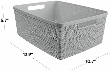 Curver Set of 6 Medium 12L Jute Decorative Plastic Organization and Storage - Image 2