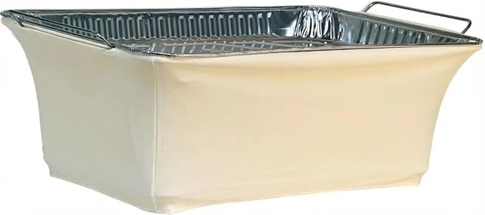 Chafer Wind Guard - 4 Pack Decorative Chafing Dish Wind Guard - Flame Retardant Sterno Rack Covers - Buffet Food Warmer Chafer Covers for Parties - Catering Supplies Buffet Display - Creamy White