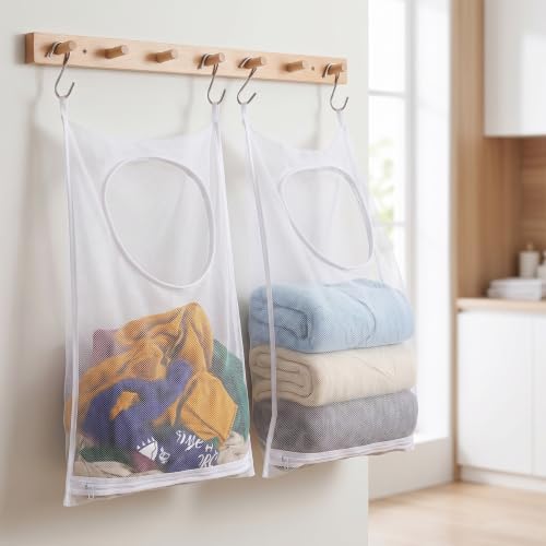 Mesh Laundry Bags for Washing Machine, Door Hanging Laundry Hamper Bag - Image 7