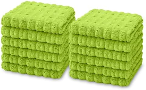 kimteny Microfiber Dish Cloths for Washing Dishes 12 Pack, Lime Green by kimteny