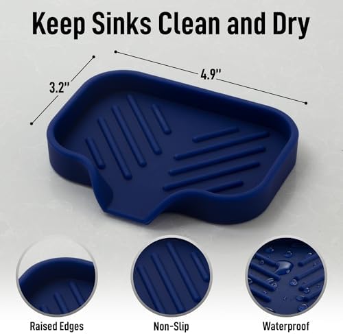 Zulay Kitchen Small Silicone Sponge Holder – Space-Saving Sink Organizer Tray - Image 5