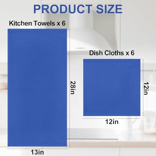 Homaxy 12 Pack 100% Cotton Kitchen Towels and Dishcloths Set - Image 4