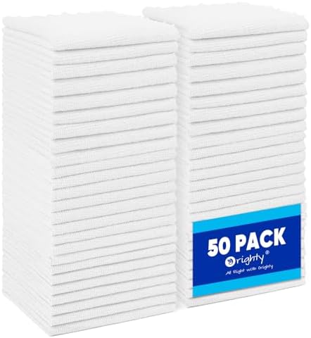 Orighty Microfiber Cleaning Cloth Bulk, 50 Pack Shop Towels 12x12 in by AllRightinOrighty