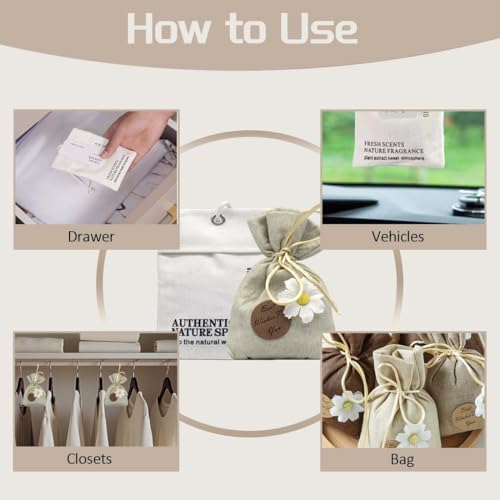 Home Refillable Fragrance Sachets 6-Pack, Lavender & Freesia Corn Cob Scent Bags - Image 5