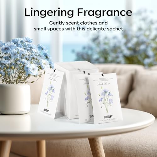 MYARO 12 Pack Fresh Linen Scented Sachets, Closet Deodorizer Car Freshener - Image 6