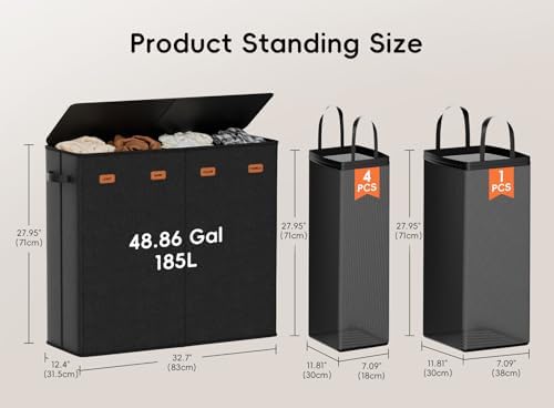 185L Laundry Hamper 4 Section - Image 2