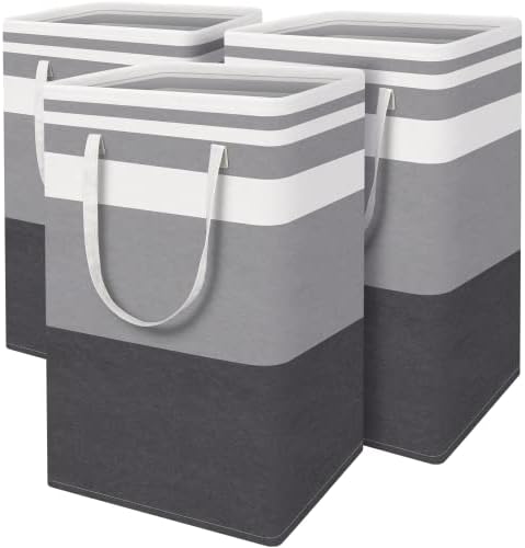 BlissTotes 3-Pack Laundry Basket, Collapsible Laundry Hamper by BlissTotes