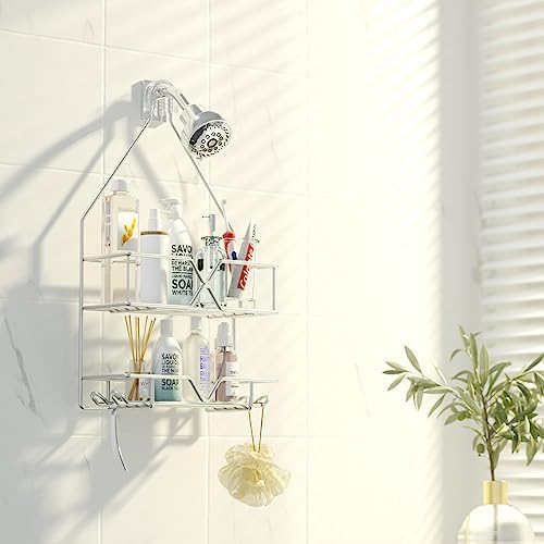 TreeLen Rustproof Shower Caddy, Stainless Steel, 4 Hooks, 2 Shelves - Image 6