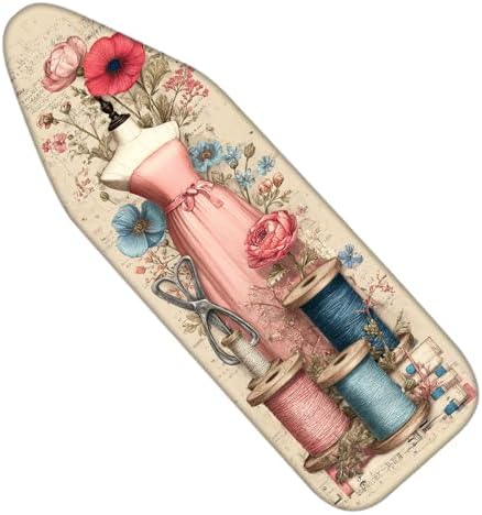 Nuxovilar Floral Dress Cotton Ironing Board Cover 15x54 Fabric by Nuxovilar