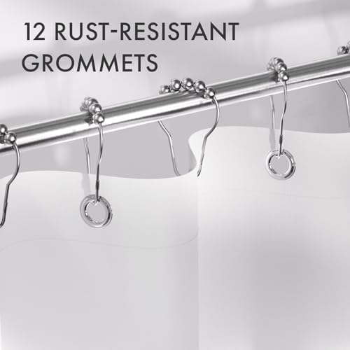 AmazerBath Shower Curtain, Cloth Ombre Black Shower Curtain Set - Image 6