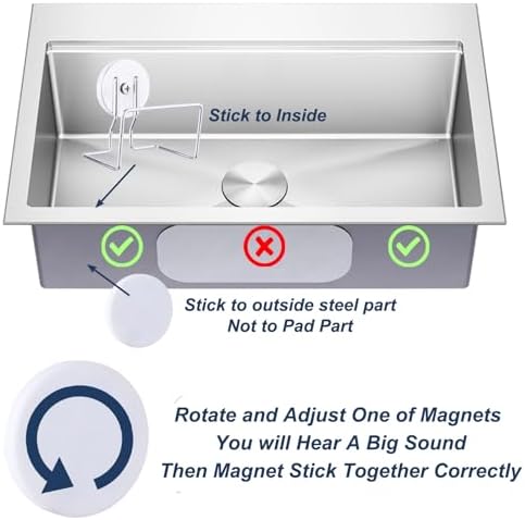 Magnetic Sponge Holder for Kitchen Sink, Stainless Steel Sink Organizer - Image 5