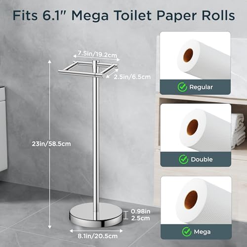 FORIOUS Commercial Toilet Paper Holder Wall Mount Bathroom Tissue Holder - Image 6