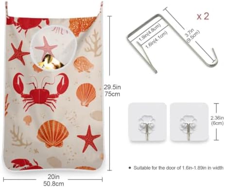 Hanging Laundry Hamper Bag Over the Door Laundry Hamper Wall Hamper Large Dirty - Image 3