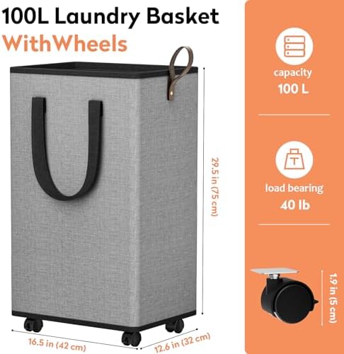SpaceTrove Rolling Laundry Basket - Image 2