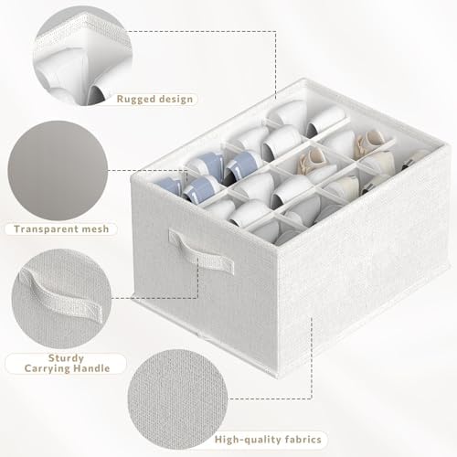 FHSQX 2 Pack Shoe Organizer for Closet, Foldable Shoe Organizer, Fits up to 24 - Image 4