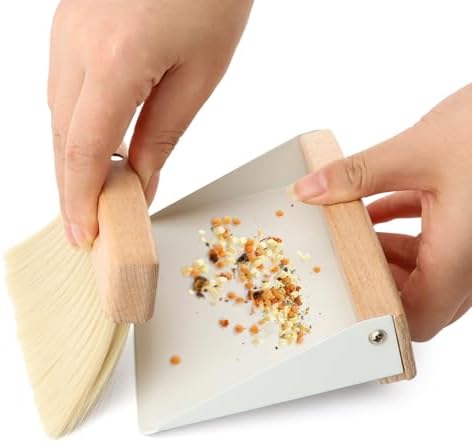 Mini Dustpan and Brush Set, Small Beechwood Dust Pan and Brush Set, Portable - Image 3