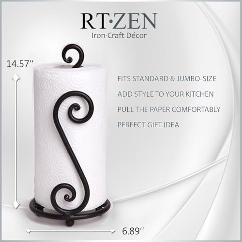 RTZEN Matte Black Paper Towel Holder Non-Slip Base Countertop - Image 6