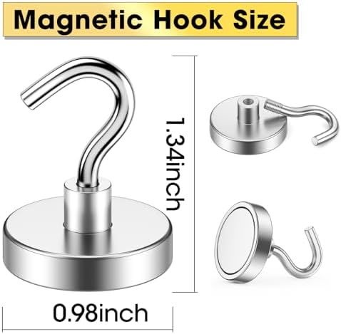 Magnetic Hooks, 80LBS Heavy Duty Magnetic Hooks - Image 3
