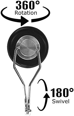 Mavoro Strong Magnetic Hooks for Hanging. Up to 65 lbs. Set of 2 Black Magnet - Image 4