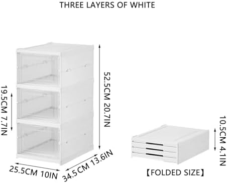 Foldable Shoe Rack, No Assembly Stackable Shoe Storage Box - Image 3