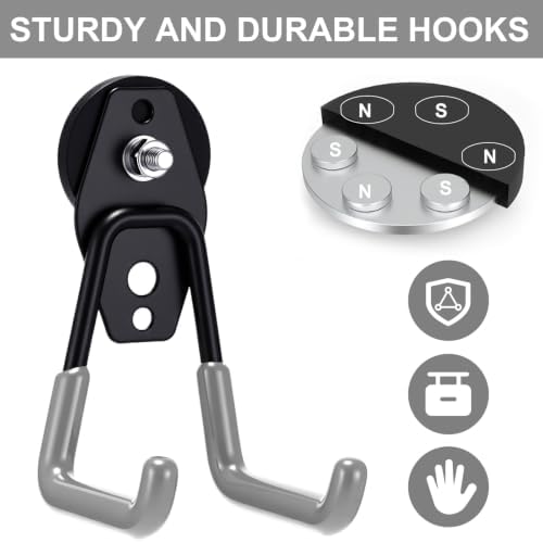 Landhoow 10 Pcs Large Magnetic Hooks Heavy Duty Garage Magnet Hooks Strong - Image 6