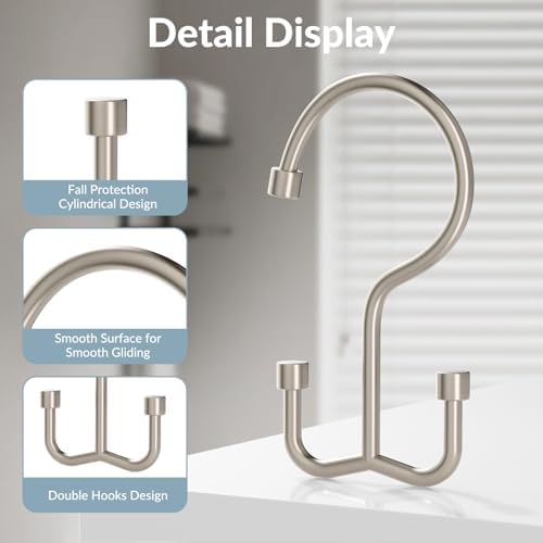 OEH Shower Curtain Hooks, Durable Shower Curtain Hooks Rust Proof, Shower Rings - Image 4