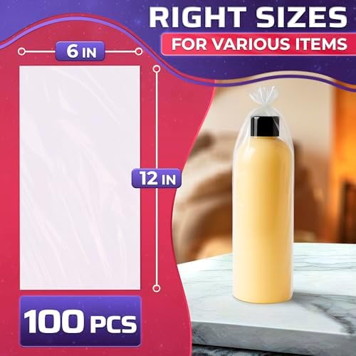 PalaYou 100 Pcs Heat Shrink Wrap Bags 6x12, PVC Film, Gift Sets - Image 2