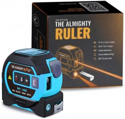 The Almighty Ruler Laser Tape Measure | Smart Range Finder | 196ft/ 60m by TheAlmightyTools