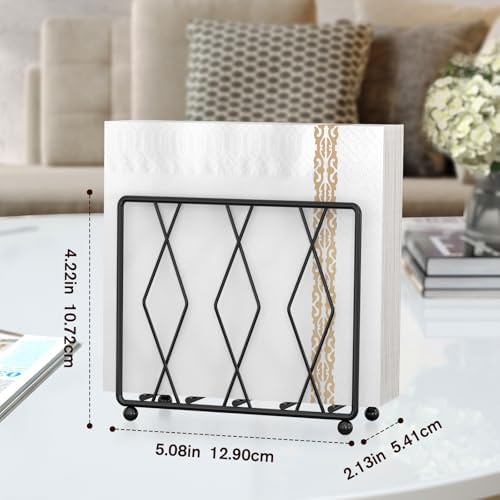 Black Napkin Holder for Table, Modern Metal Stand for Kitchen Counter - Image 2