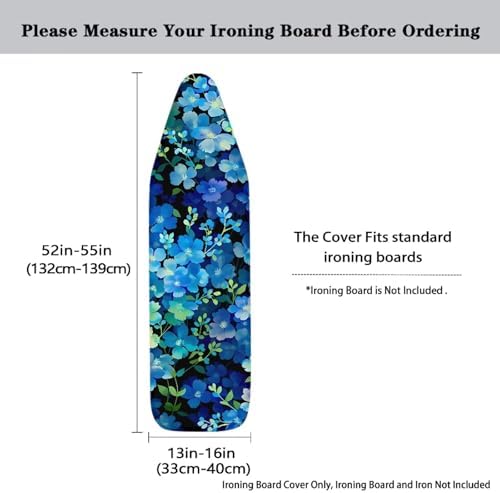 Blue Dreamy Flower Ironing Board Covers Standard Washable Ironing Board - Image 5