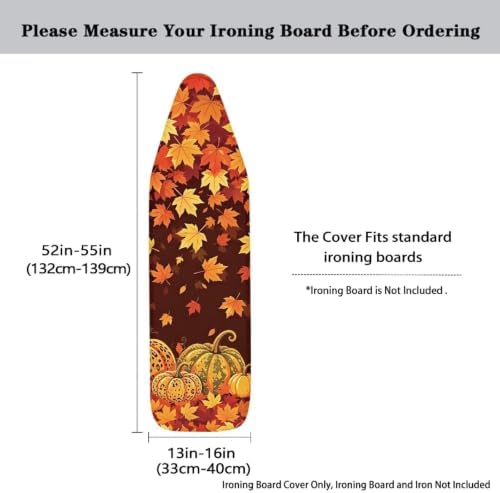 Flashideas Orange Thanksgiving Maple Leaves Ironing Board Cover and Pad 15x54 - Image 5